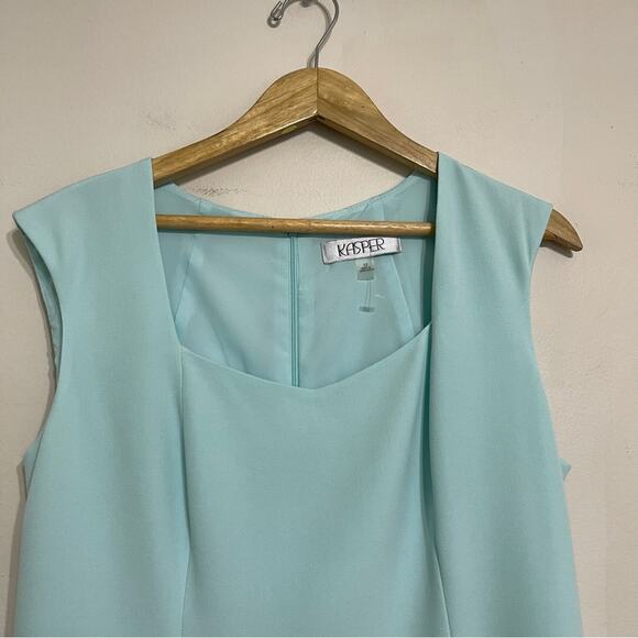 KASPER CAREER FORMAL SHEATH DRESS AUQA GREEN SIZE 12 - Picture 6 of 7